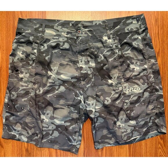 Aftco M82 Tactical Fishing Shorts Mens 42 9" Ripstop Camo Performance - Picture 1 of 6